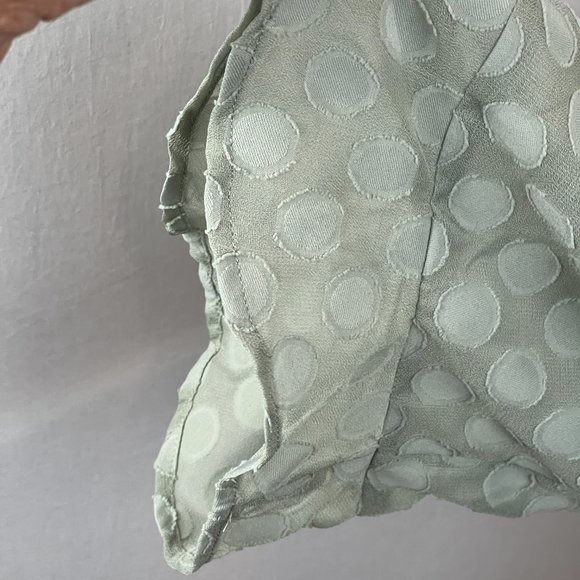 Soft Surroundings Sage Green Popover Tunic Circle Pattern Ruffle Hemline size XL - Picture 5 of 12